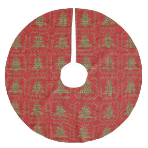 Cosy Christmas tree ugly sweater chequered pattern Brushed Polyester Tree Skirt