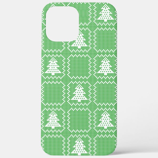 Cosy Christmas tree ugly sweater chequered pattern Case-Mate iPhone Case (Back)