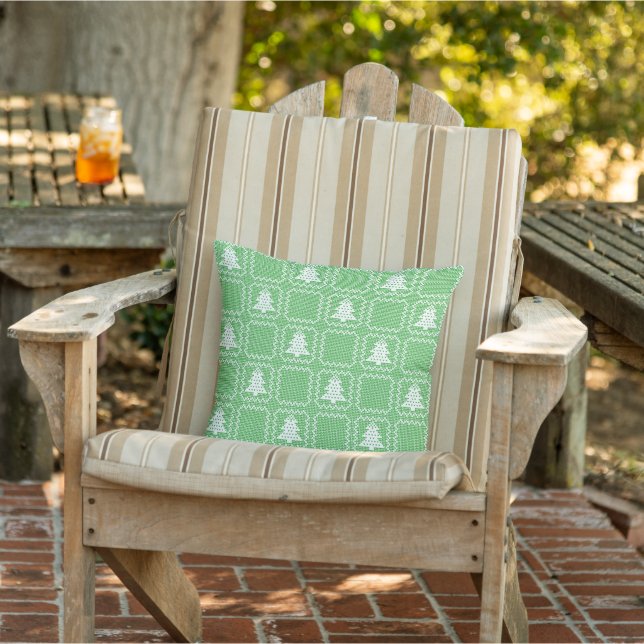 Cosy Christmas tree ugly sweater chequered pattern Cushion (Chair)