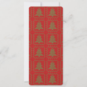 Cosy Christmas tree ugly sweater chequered pattern Invitation