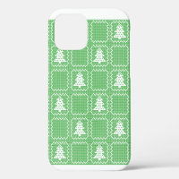 Cosy Christmas tree ugly sweater chequered pattern