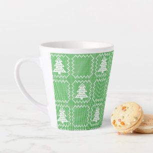 Cosy Christmas tree ugly sweater chequered pattern Latte Mug