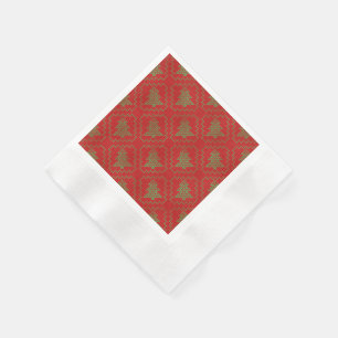 Cosy Christmas tree ugly sweater chequered pattern Napkin