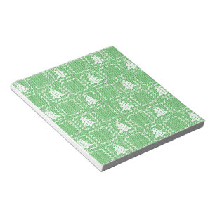Cosy Christmas tree ugly sweater chequered pattern Notepad