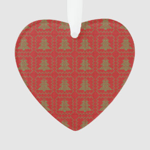 Cosy Christmas tree ugly sweater chequered pattern Ornament