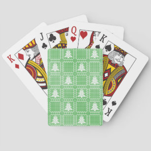 Cosy Christmas tree ugly sweater chequered pattern Playing Cards