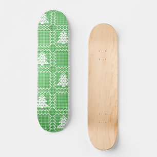 Cosy Christmas tree ugly sweater chequered pattern Skateboard