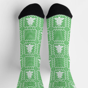 Cosy Christmas tree ugly sweater chequered pattern Socks