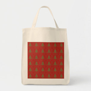 Cosy Christmas tree ugly sweater chequered pattern Tote Bag