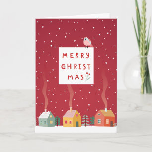 Cosy Christmas Village - A Merry Winter Wonderland Holiday Card