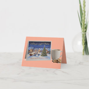 Cosy Christmas Village Card with Hot Cocoa