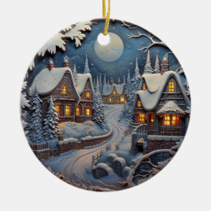 Cosy Christmas Village Ceramic Ornament