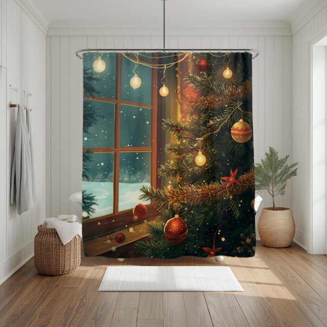 Cosy Christmas Window Shower Curtain  (Creator Uploaded)