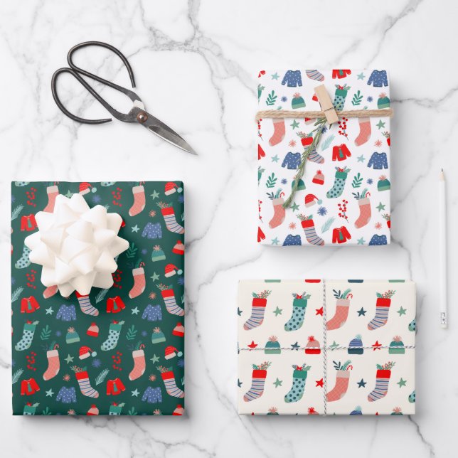 Cosy Christmas Wrapping Paper Set (Front)