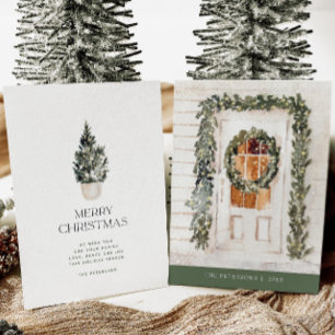 Cosy Christmas Wreath Non-Photo Holiday Card