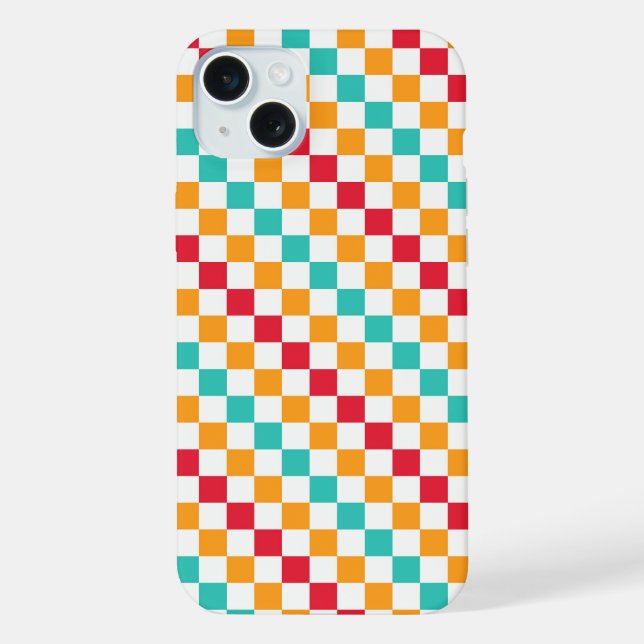 Cosy classroom diagonal chequerboard pattern iPhone case (Back)
