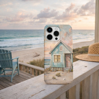 Cosy Coastal Cottage Beach House Watercolor iPhone 16 Pro Max Case