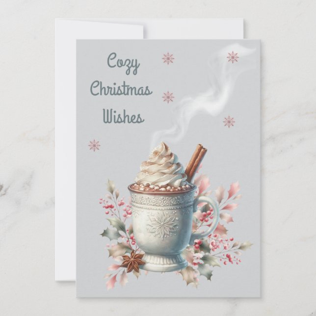 Cosy Cocoa Christmas Holiday Card (Front)