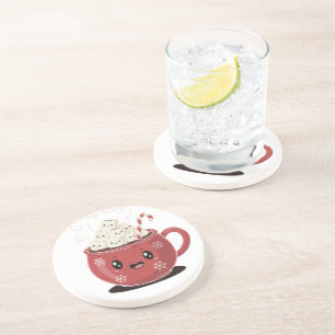 Cosy Cocoa Cute Kawaii Hot Chocolate Christmas Coaster