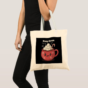 Cosy Cocoa Cute Kawaii Hot Chocolate Christmas Tote Bag