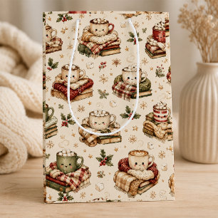 Cosy Cocoa Mug on Books Christmas Gift Bag