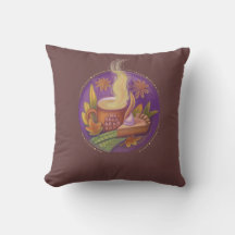 cosy coffe vibes Throw Pillow