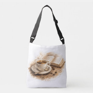 "Cosy Coffee and Books Crossbody Bag   Vintage Boo
