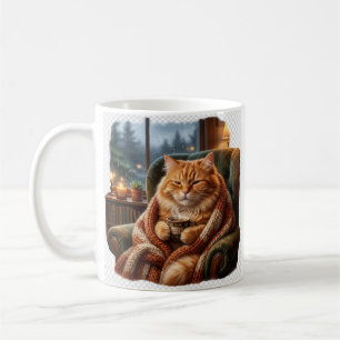 Cosy Coffee Cat Illustration Mug