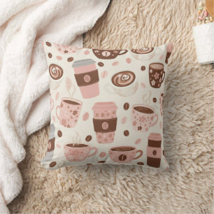 Cosy Coffee Cup Pattern (10) Cushion
