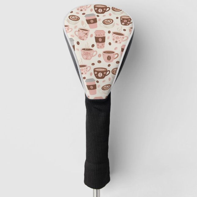 Cosy Coffee Cup Pattern (10) Golf Head Cover (Front)