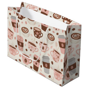 Cosy Coffee Cup Pattern (10) Large Gift Bag