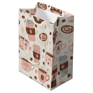 Cosy Coffee Cup Pattern (10) Medium Gift Bag