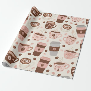 Cosy Coffee Cup Pattern (10) Wrapping Paper