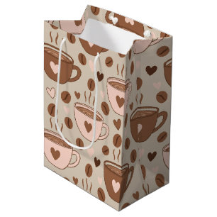 Cosy Coffee Cup Pattern (11) Medium Gift Bag