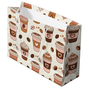 Cosy Coffee Cup Pattern (12) Large Gift Bag