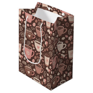 Cosy Coffee Cup Pattern (2) Medium Gift Bag