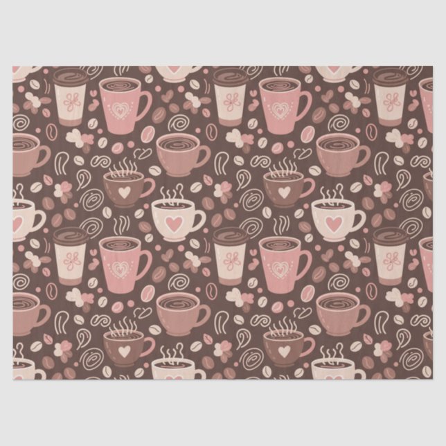 Cosy Coffee Cup Pattern (2) Tissue Paper (Front)