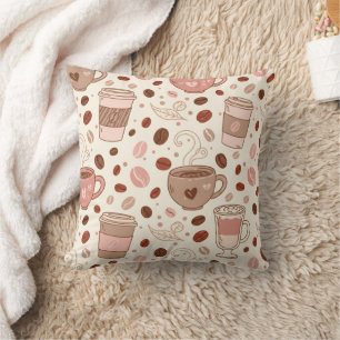 Cosy Coffee Cup Pattern (3) Cushion