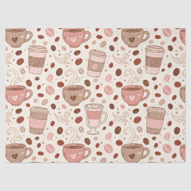 Cosy Coffee Cup Pattern (3) Tissue Paper (Front)