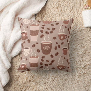 Cosy Coffee Cup Pattern (4) Cushion