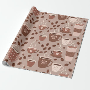 Cosy Coffee Cup Pattern (4) Wrapping Paper