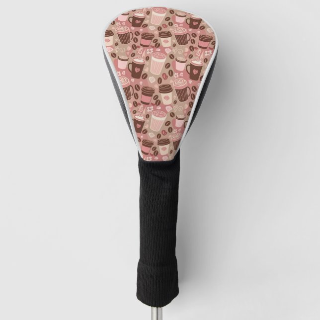 Cosy Coffee Cup Pattern (5) Golf Head Cover (Front)