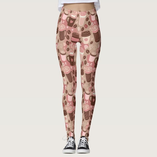 Cosy Coffee Cup Pattern (5) Leggings (Front)