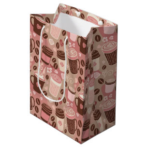 Cosy Coffee Cup Pattern (5) Medium Gift Bag