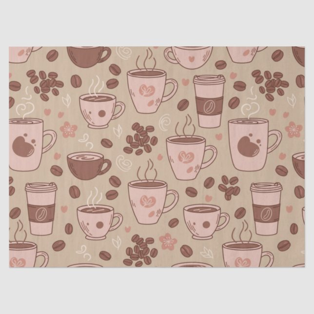 Cosy Coffee Cup Pattern (7) Tissue Paper (Front)