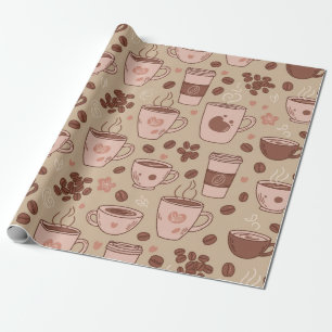Cosy Coffee Cup Pattern (7) Wrapping Paper