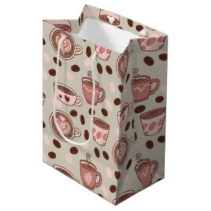 Cosy Coffee Cup Pattern (9) Medium Gift Bag