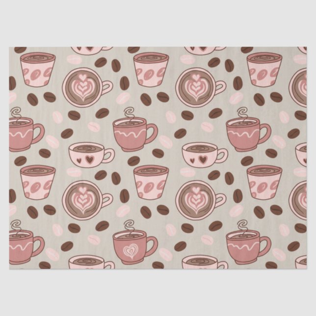 Cosy Coffee Cup Pattern (9) Tissue Paper (Front)
