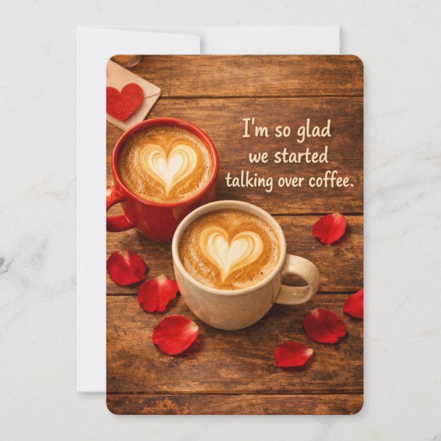Cosy Coffee Date First Valentine's Day Holiday Card (Front)