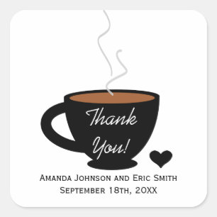 Cosy Coffee Love Thank You Favour Label Sticker
